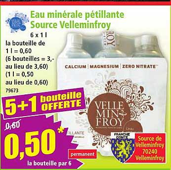 Eau minérale pétillante Source Velleminfroy