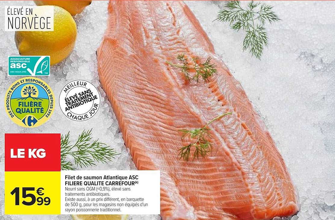 Filet de saumon Atlantique ASC FILIERE QUALITE CARREFOUR
