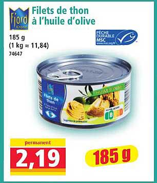 Filets de thon à l'huile d'olive