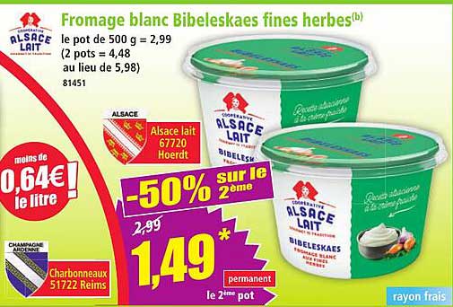 Fromage blanc Bibeleskaes fines herbes
