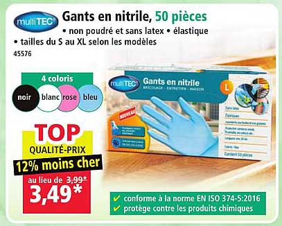Gants en nitrile, 50 pièces