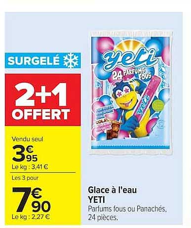 Glace à l'eau YETI