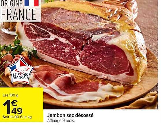 Jambon sec désossé