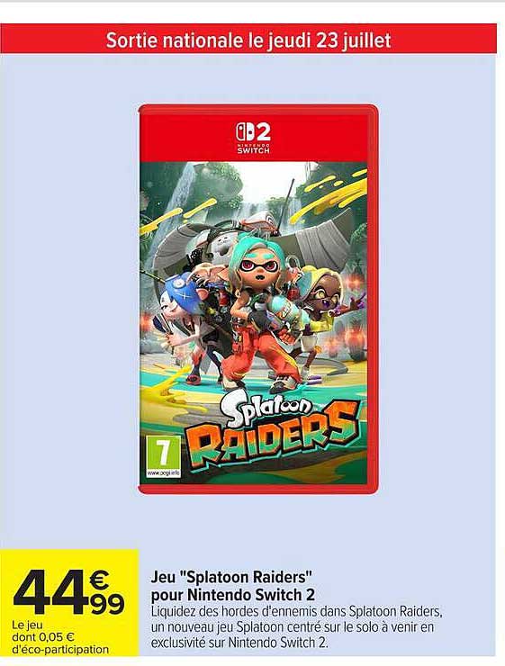 Jeu "Splatoon Raiders" pour Nintendo Switch 2