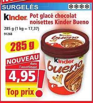 Kinder Pot glacé chocolat noisettes Kinder Bueno