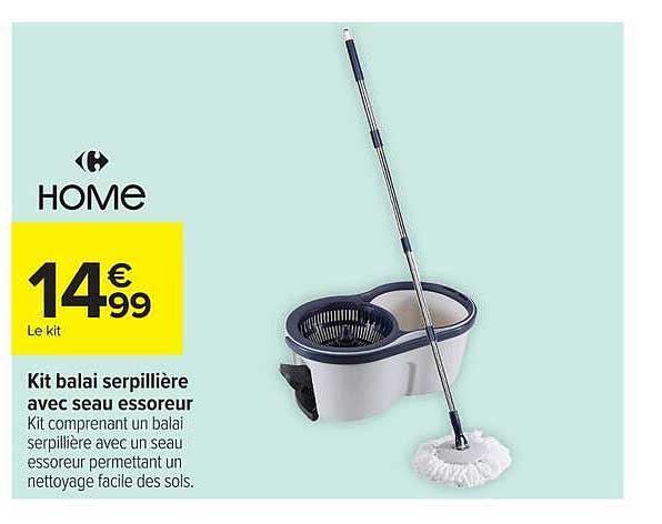 Kit balai serpillière avec seau essoreur