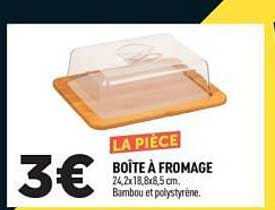 LA PIÈCE BOÎTE À FROMAGE 24,2x18,8x8,5 cm. En bambou et polystyrène.