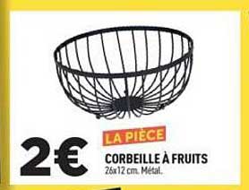 LA PIÈCE CORBEILLE À FRUITS 26x12 cm. Métal.