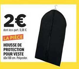LA PIÈCE HOUSSE DE PROTECTION POUR VESTE 60x110 cm. Polyester.