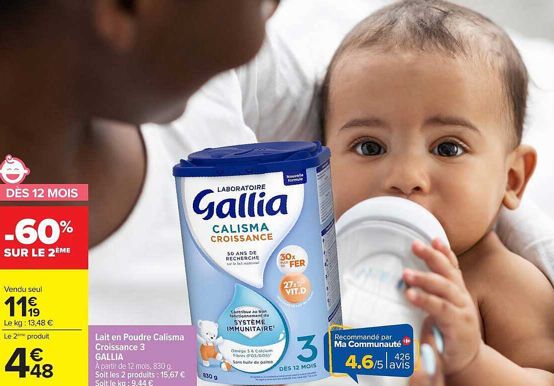 Lait en Poudre Calisma Croissance 3 GALLIA