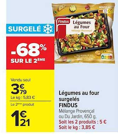 Légumes au four surgelés FINDUS