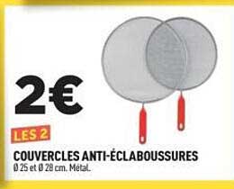 LES 2 COUVERCLES ANTI-ÉCLABOUSSURES