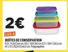 LES 4 BOITES DE CONSERVATION