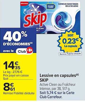Lessive en capsules SKIP