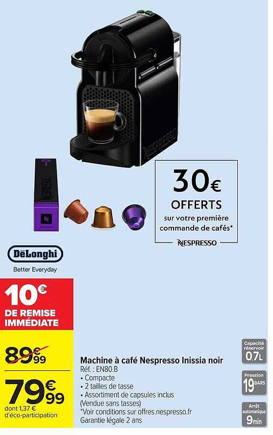 Machine à café Nespresso Inissia noir