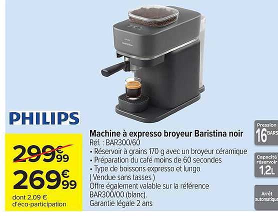 Machine à expresso broyeur Baristina noir