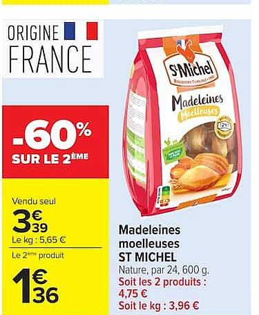 Madeleines moelleuses ST MICHEL