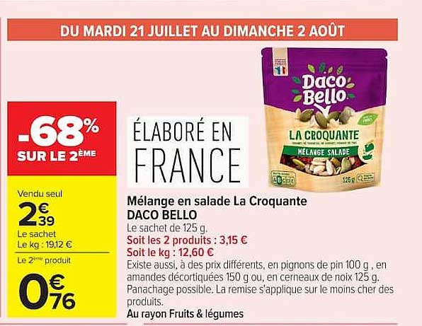Mélange en salade La Croquante DACO BELLO