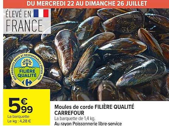 Moules de corde FILIÈRE QUALITÉ CARREFOUR