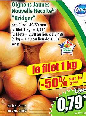 Oignons Jaunes Nouvelle Récolte(a) “Bridger”