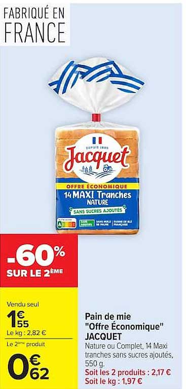 Pain de mie "Offre Économique" JACQUET
