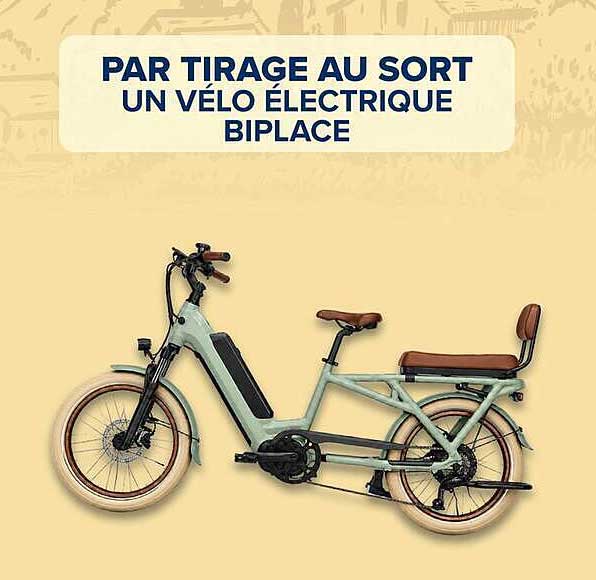 PAR TIRAGE AU SORT UN VÉLO ÉLECTRIQUE BIPLACE