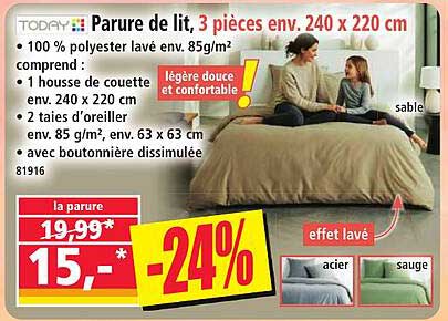 Parure de lit, 3 pièces env. 240 x 220 cm
