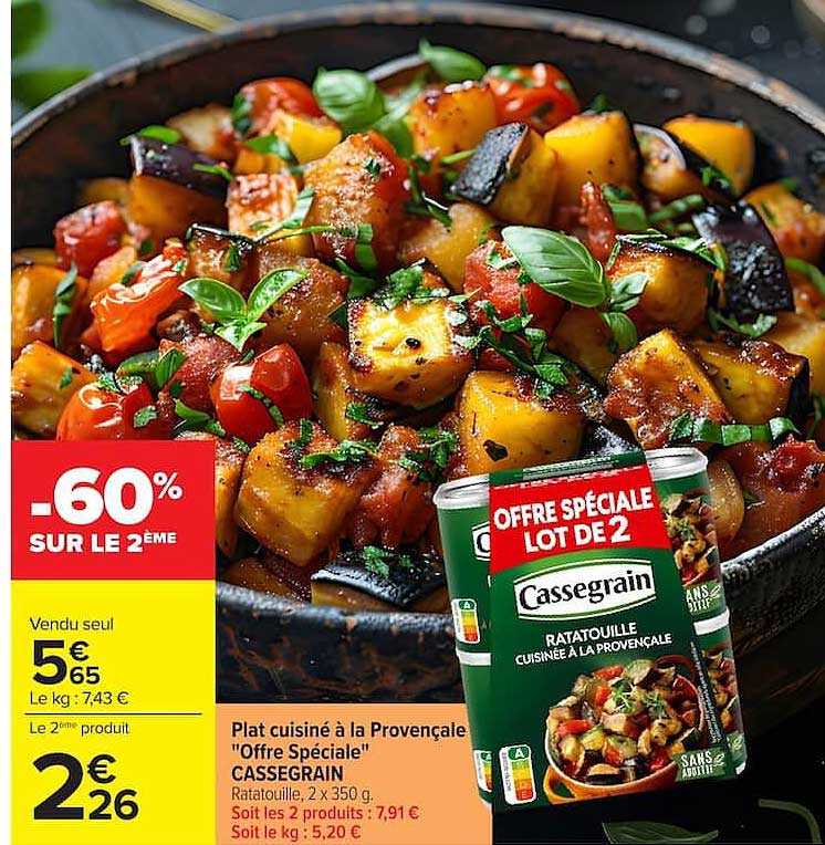 Plat cuisiné à la Provençale "Offre Spéciale" CASSEGRAIN