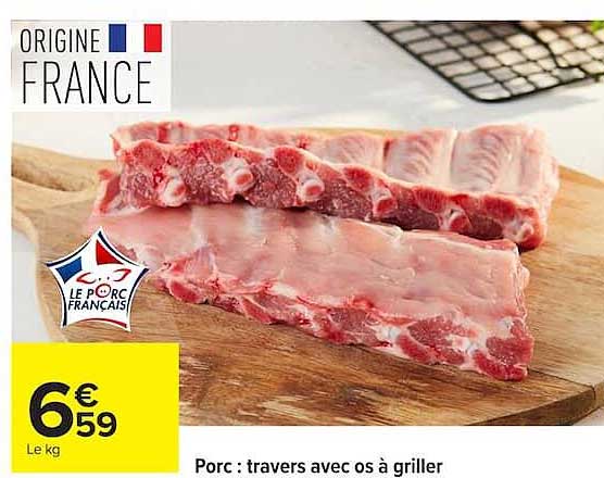 Porc : travers avec os à griller