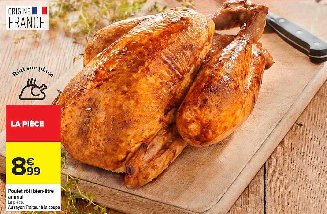 Poulet rôti bien-être animal