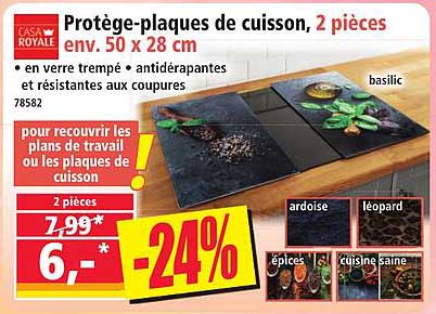 Protège-plaques de cuisson, 2 pièces env. 50 x 28 cm