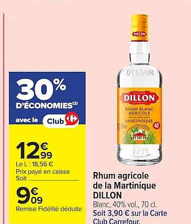 Rhum agricole de la Martinique DILLON