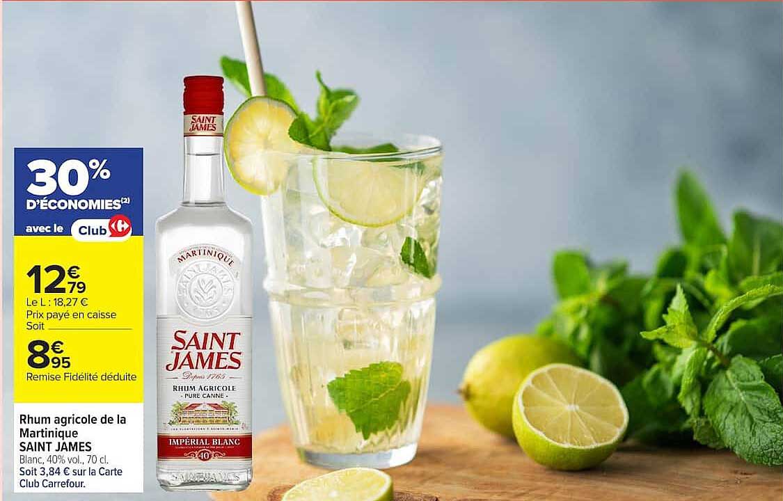 Rhum agricole de la Martinique SAINT JAMES