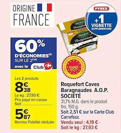 Roquefort Caves Baragnaudes A.O.P. SOCIÉTÉ