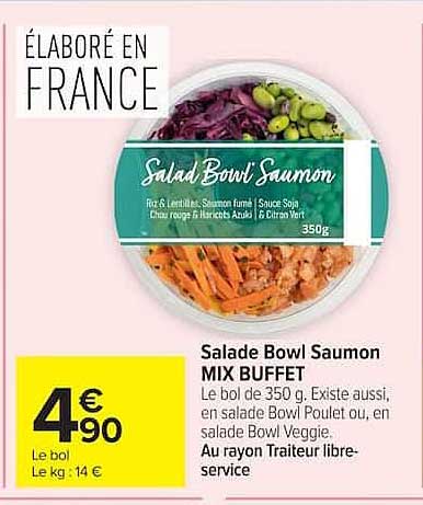 Salade Bowl Saumon MIX BUFFET