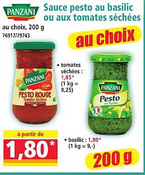 Sauce pesto au basilic ou aux tomates séchées