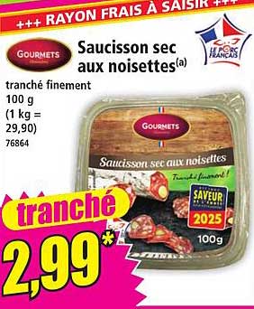 Saucisson sec aux noisettes