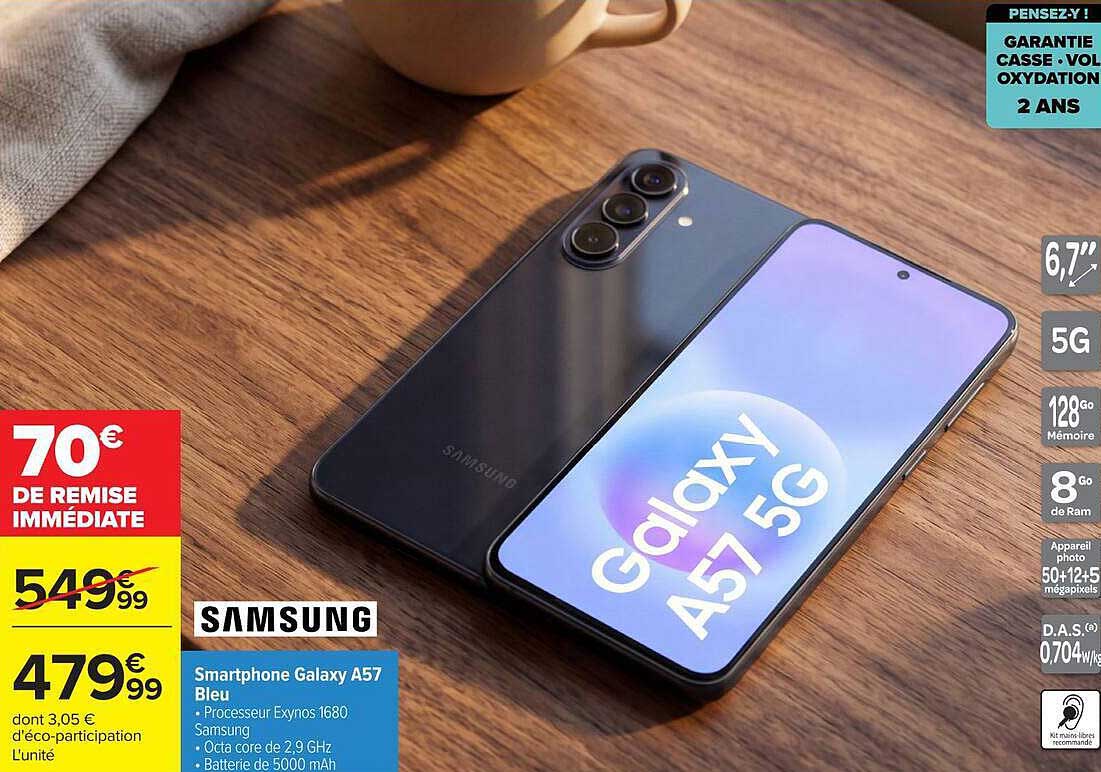 Smartphone Galaxy A57 Bleu