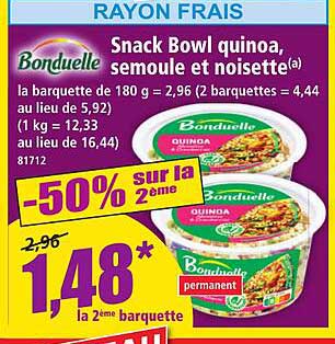 Snack Bowl quinoa, semoule et noisette(a)