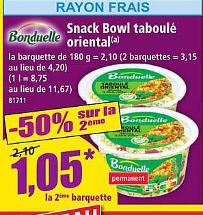 Snack Bowl taboulé oriental