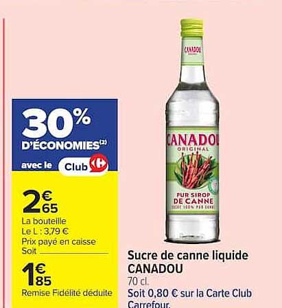 Sucre de canne liquide CANADOU