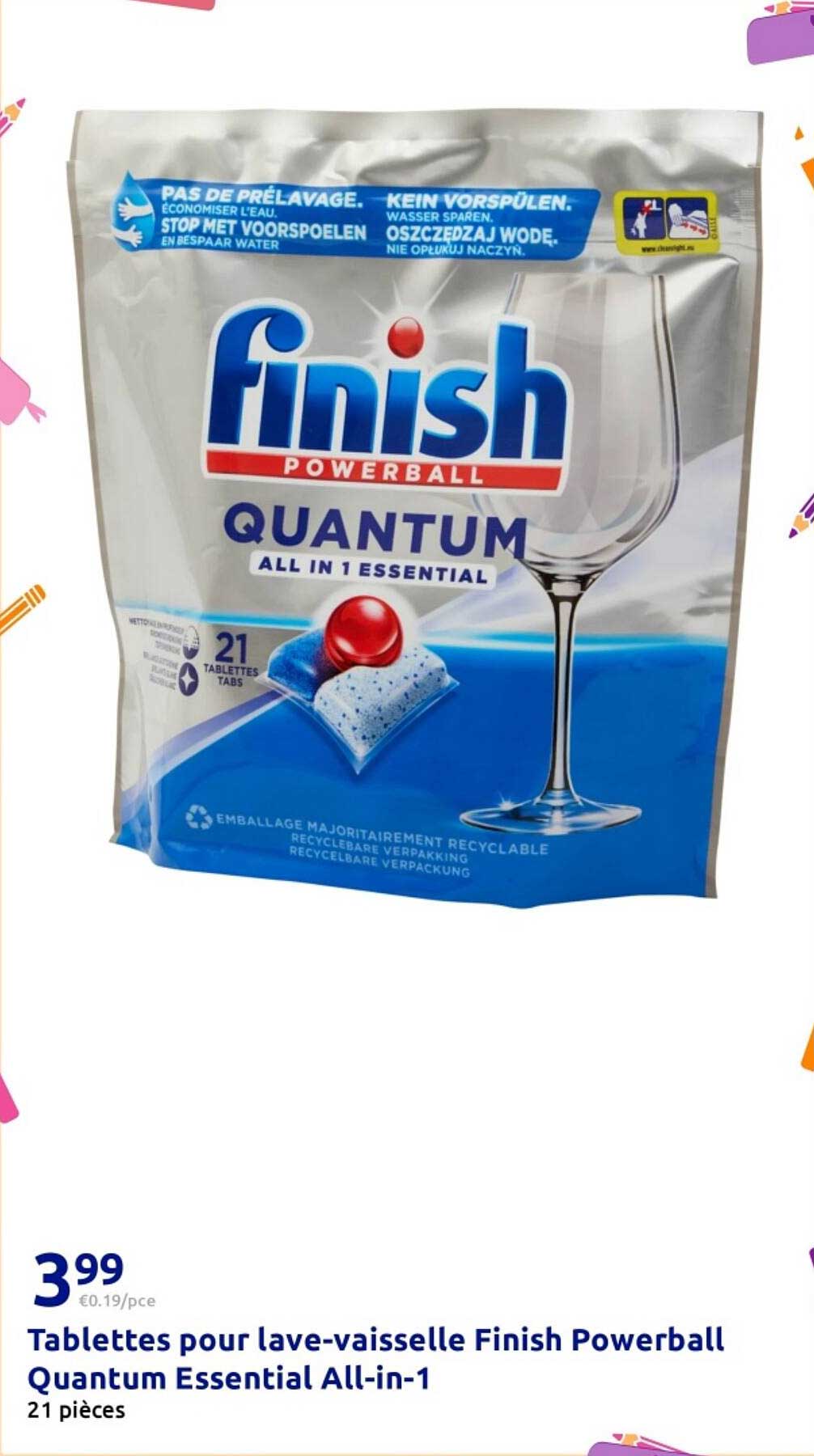 Tablettes pour lave-vaisselle Finish Powerball Quantum Essential All-in-1