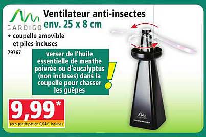 Ventilateur anti-insectes env. 25 x 8 cm