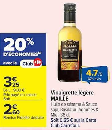 Vinaigrette légère MAILLE