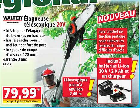 WALTER! Élagueuse télescopique 20V