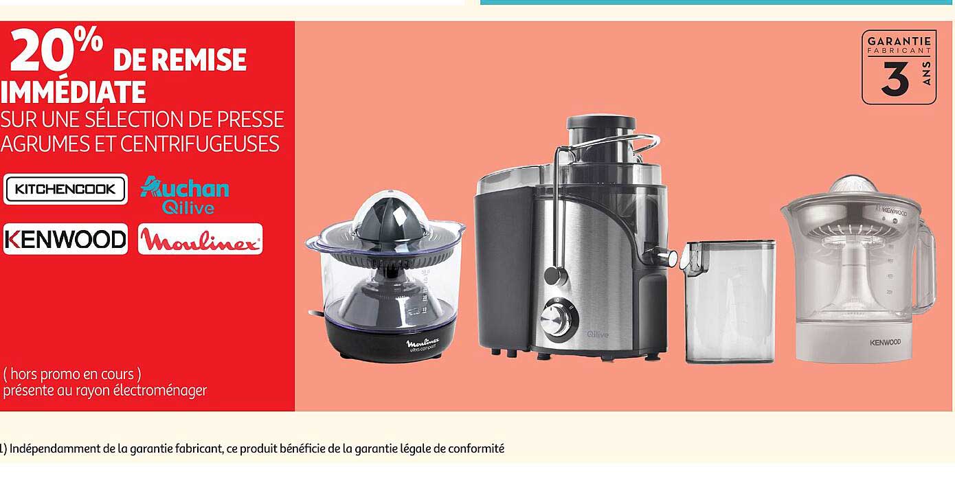 20% DE REMISE IMMÉDIATE SUR UNE SÉLECTION DE PRESSE AGRUMES ET CENTRIFUGEUSES