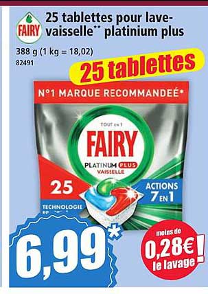 25 tablettes pour lave-vaisselle** platinum plus