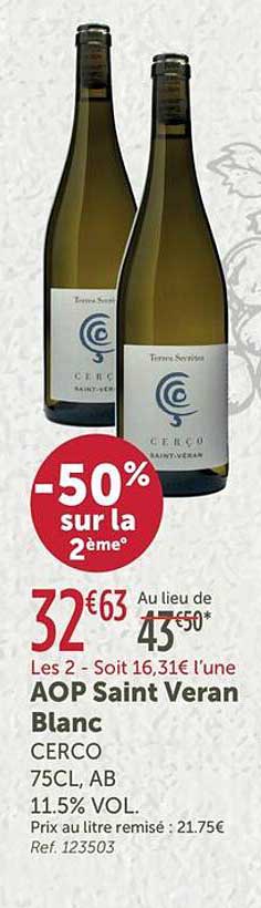 -50% sur la 2ème°