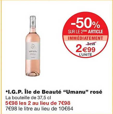 -50% SUR LE 2ÈME ARTICLE IMMÉDIATEMENT