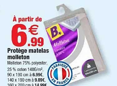 À partir de 6€99 Protège matelas molleton
